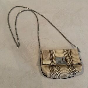 Elegant Cream and Brown Chain Bag